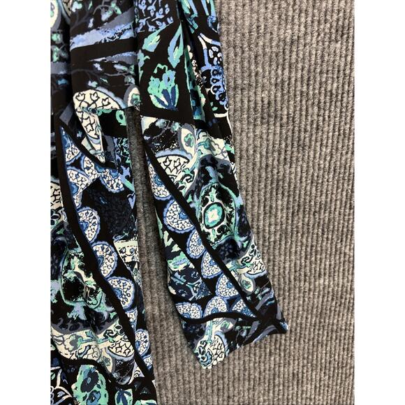 Cato Womens Blue Bohemian Floral Blouse Size XS Chiffon Hem Fairy Romantic - Picture 4 of 9